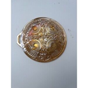 Vintage Carnival Glass Divided Handled Antique Killarney Marigold Serving Dish